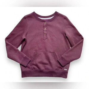 Eddie Bauer Burgundy Henley Pullover Sweatshirt